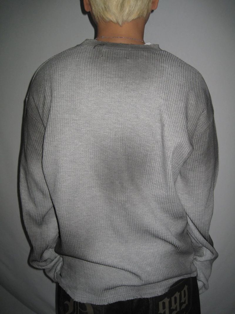 Dirty Damaged Wash Waffle Knit (2 Colors)