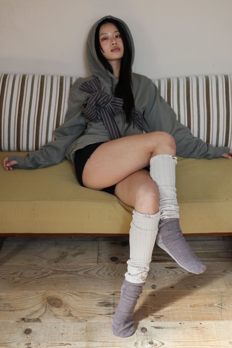 twist stop socks_beige