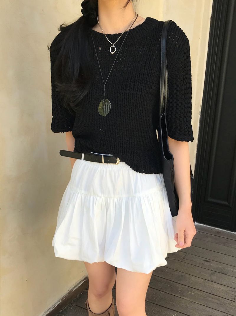 Reve Sand Loose Fit Mesh Half Knit