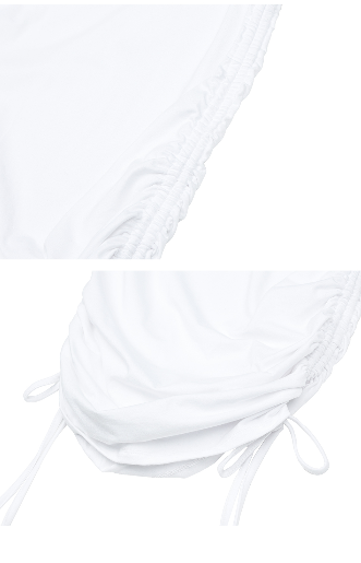 [mnem] shirring strap mini dress (white)