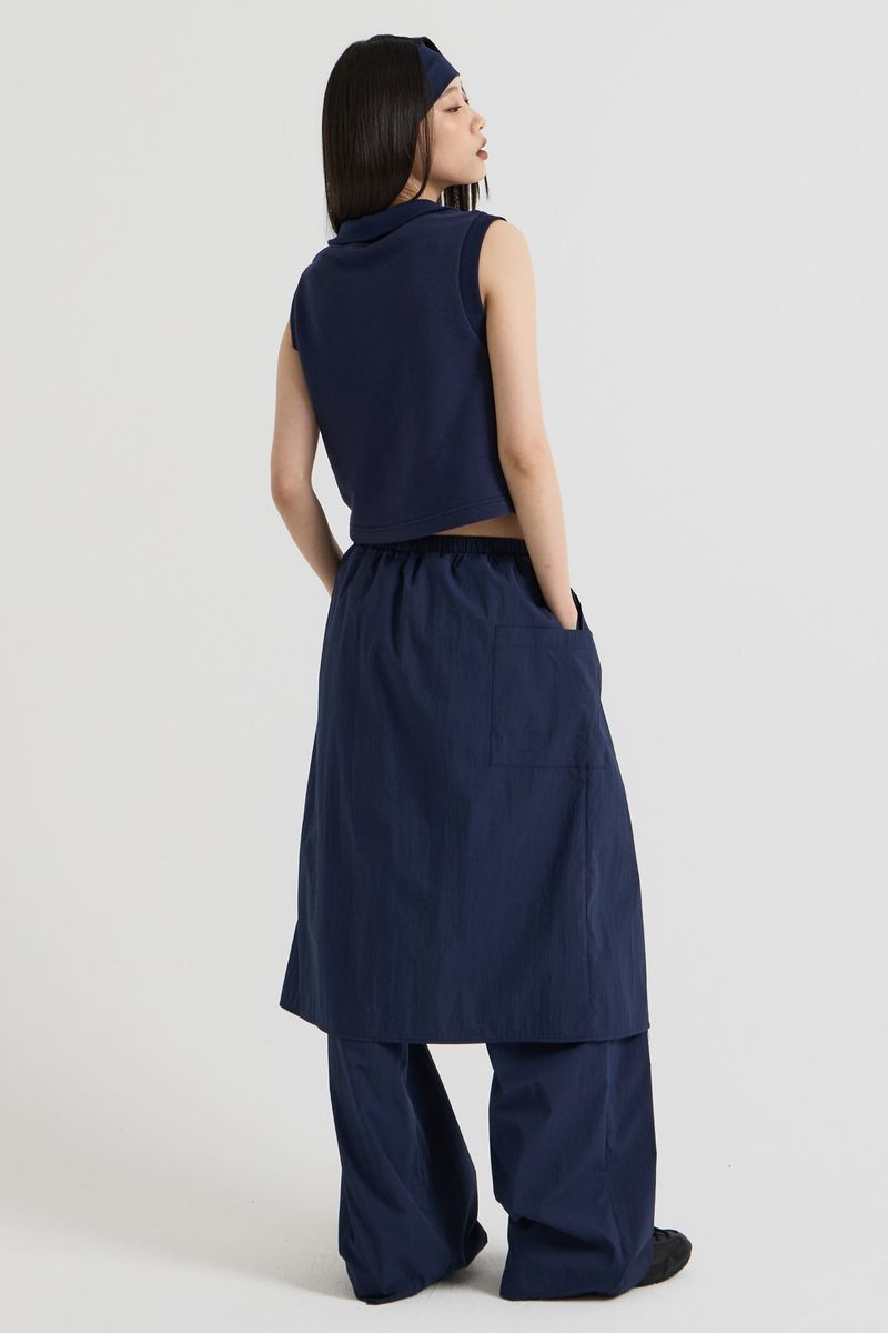 Sleeveless collar vest, Navy