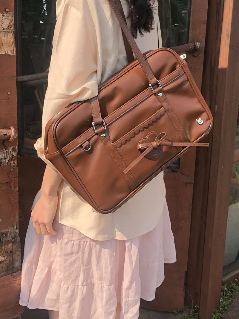 クラシックリボンスクールバッグ_vintage brown
