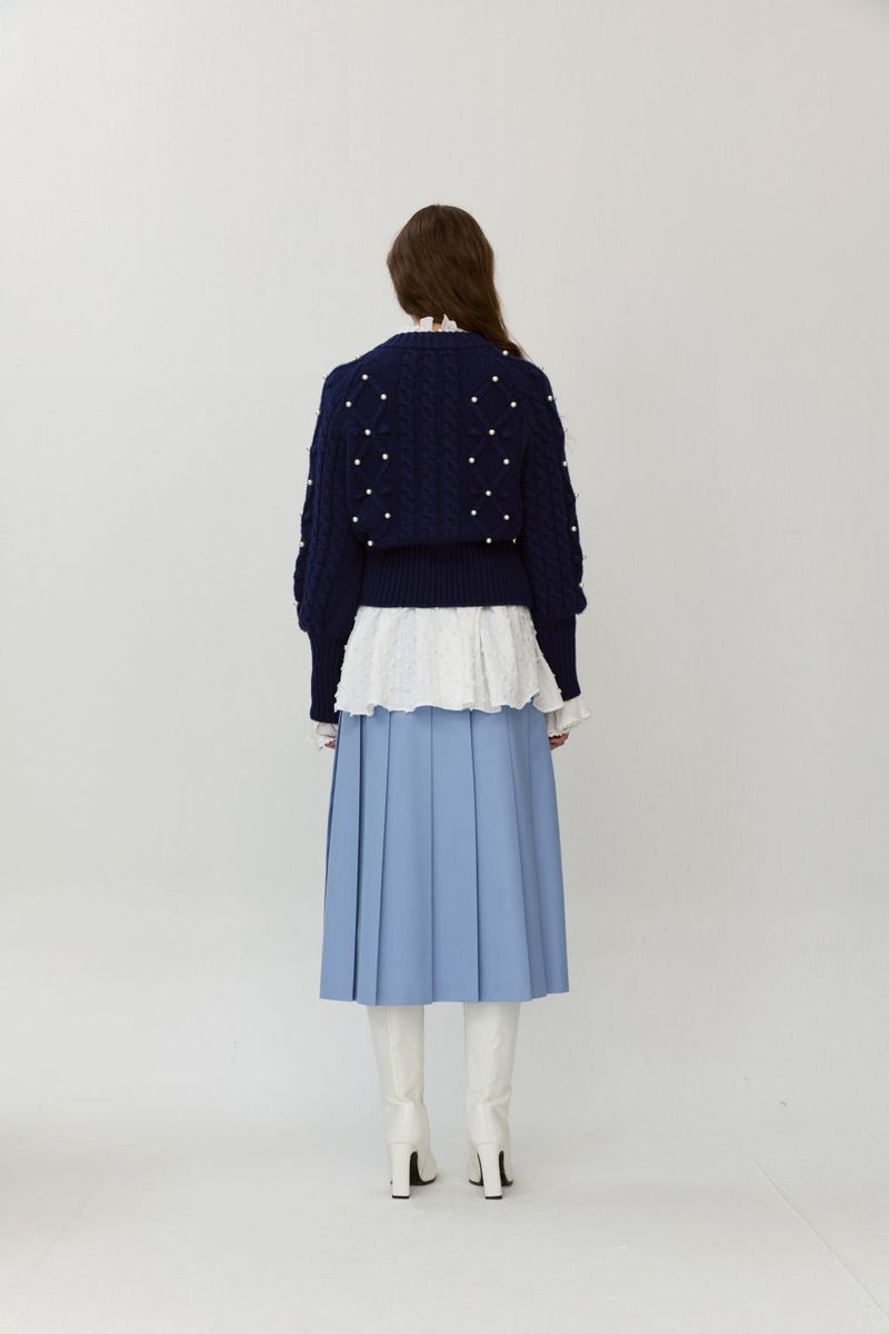 Pearls cable cardigan