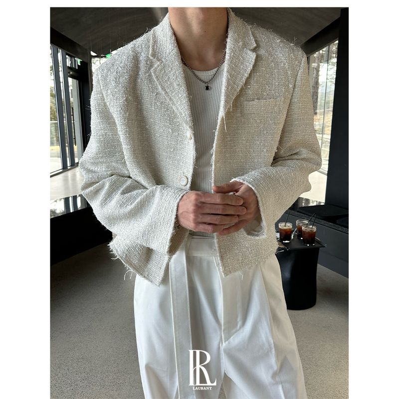 [PREMIUM] Crush glitter tweed jacket(2color)