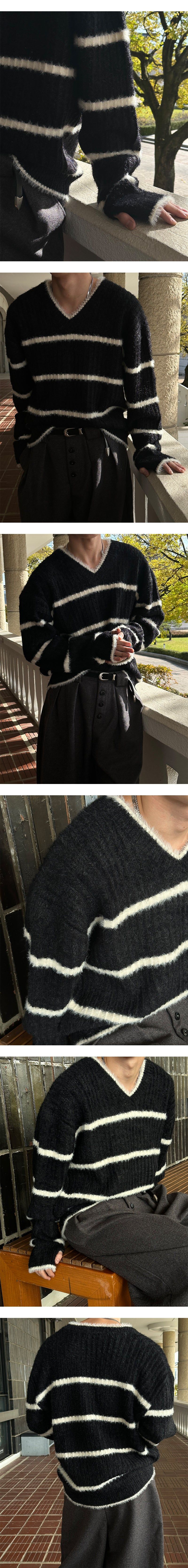   [F/W] Stripe angora warmer knit(4color)