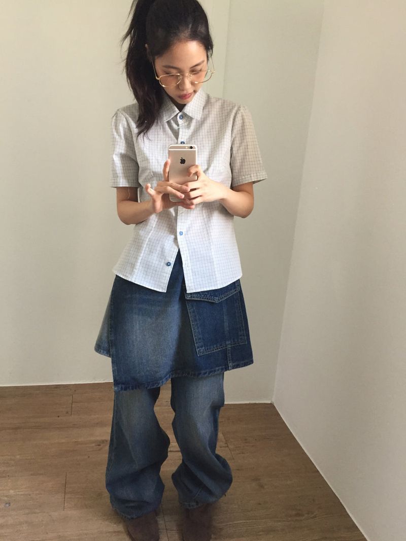 Low layered denim skirt (1color)