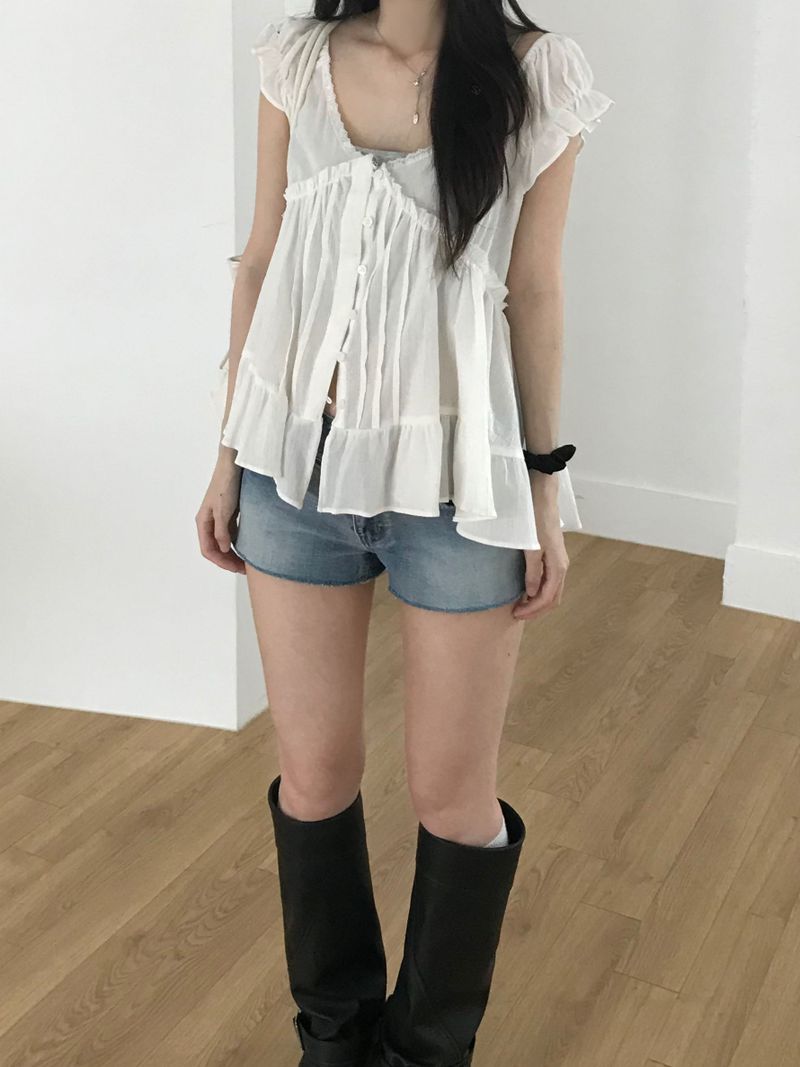 Grace Frill Blouse (2 colors)