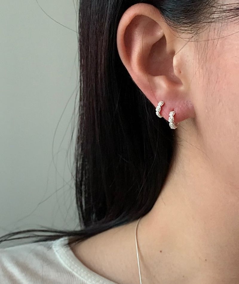  (silver925) ミニローズワンタッチピアス *silver