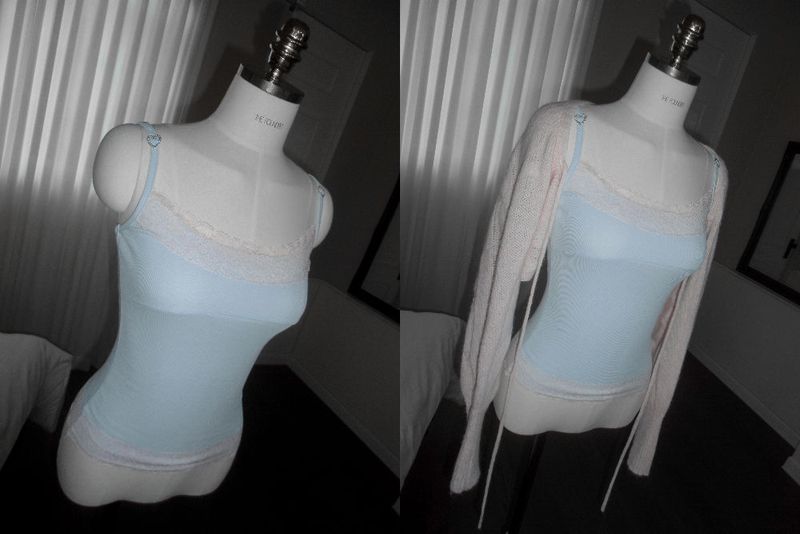 [MADE] Heart-Drop Lace & Cubic Heart Camisole