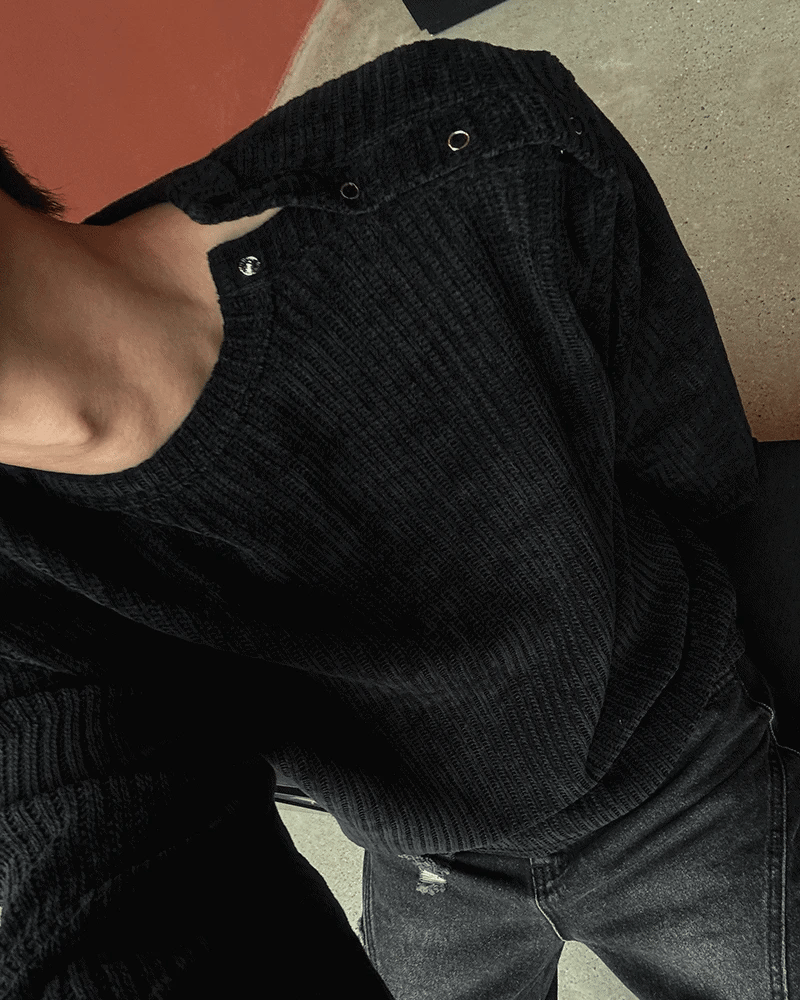 NOCELCOZY（ノセルコジー）の「NOCELCOZY Shoulder edge sexy button knitwear 4 colors（Tops）」