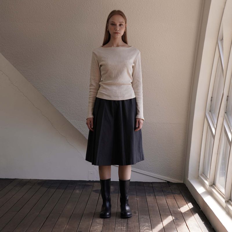 Cream Boatneck Top