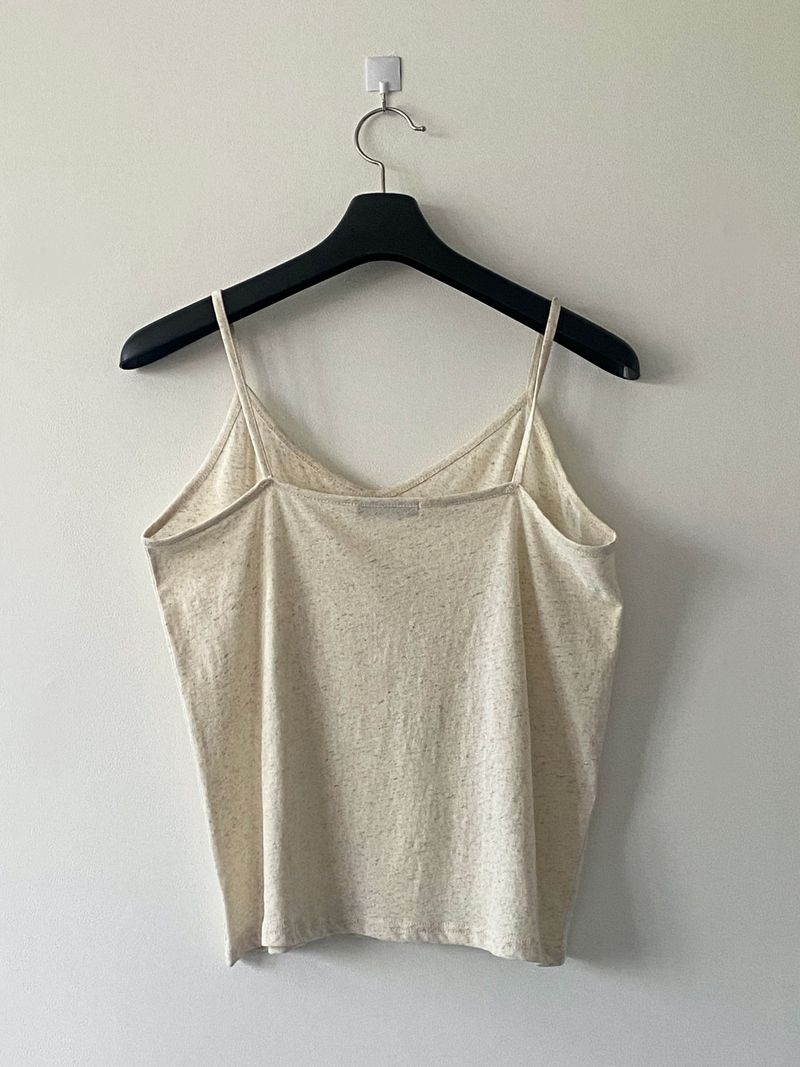 Natural linen sleeveless