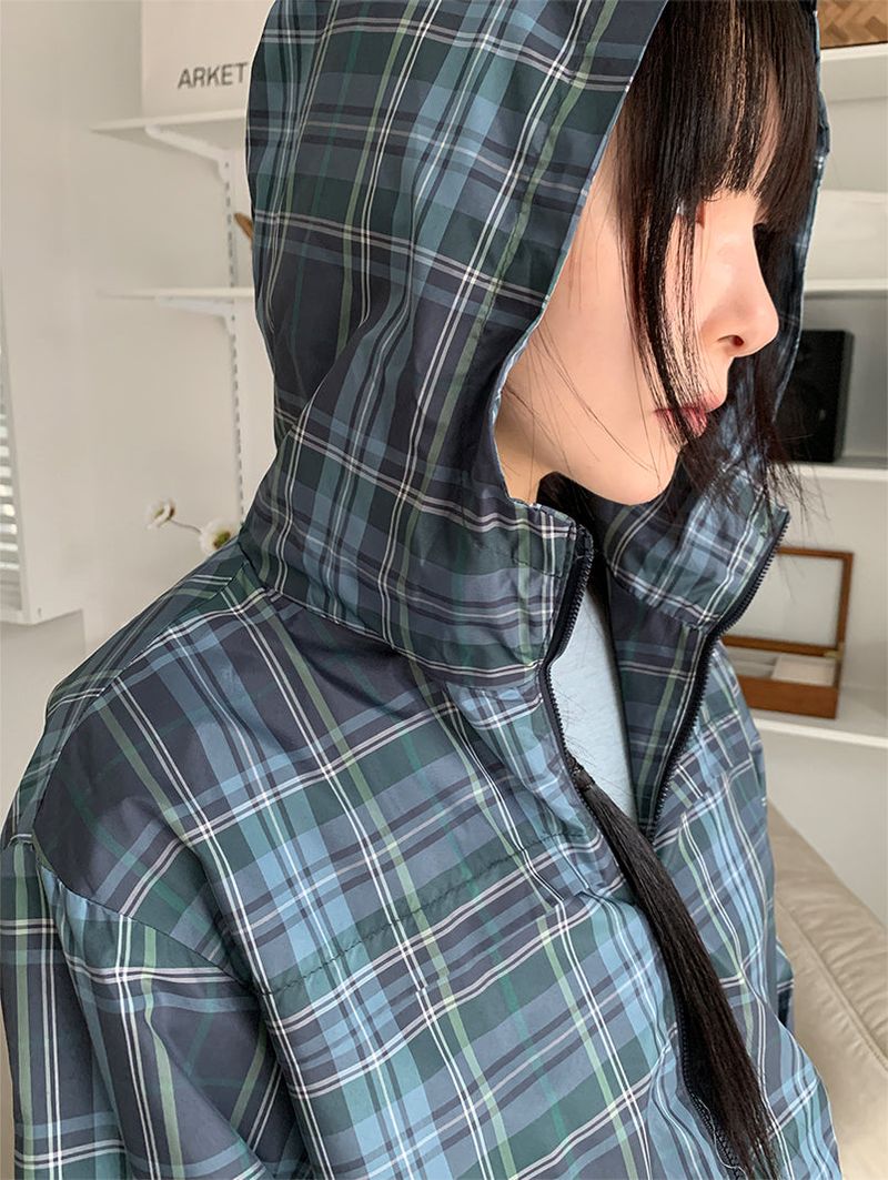 CHECK HOOD WIND JUMPER (3C)