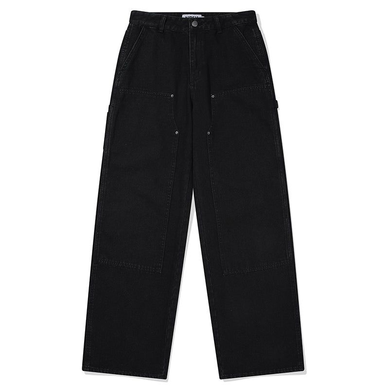 CARPENTER WIDE FIT DENIM PANTS [BLACK]