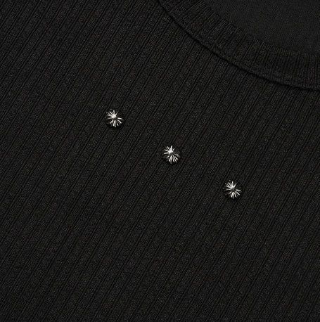 Triple Stud Ribbed Sleeveless Top