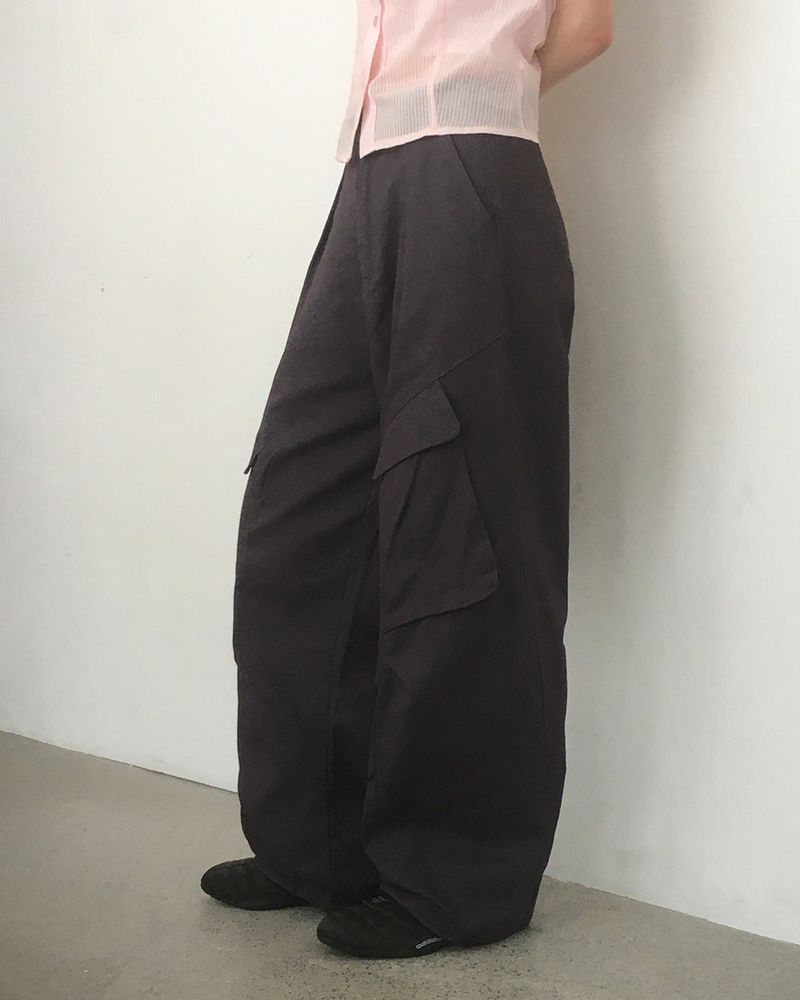 Fite Diagonal Cargo Pocket Wide Pants