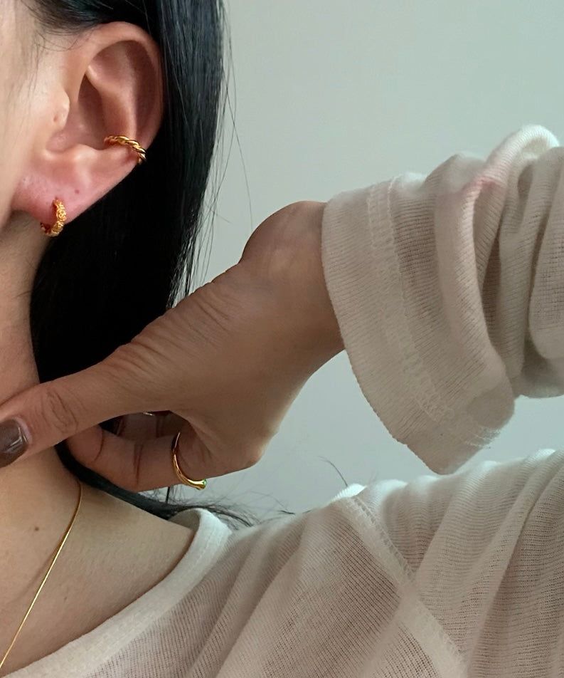  (silver925) ミニローズワンタッチピアス *gold