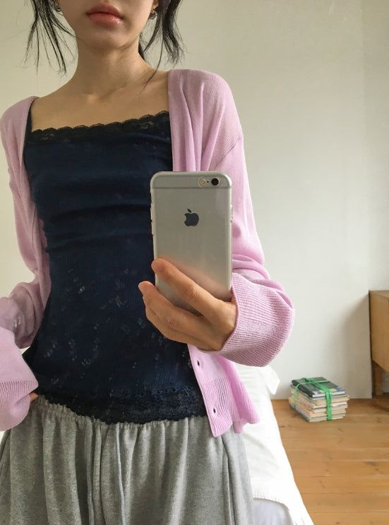 Enoch Summer See-Through Deep V-Neck Cardigan