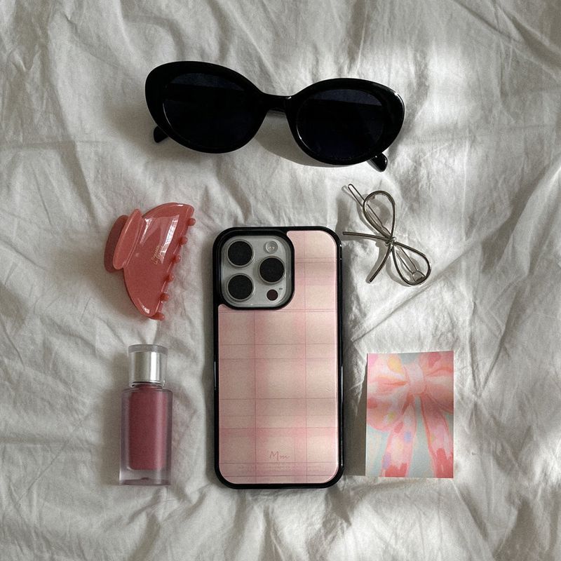 [Mademoment] vintage pink beige design iphone epoxy case