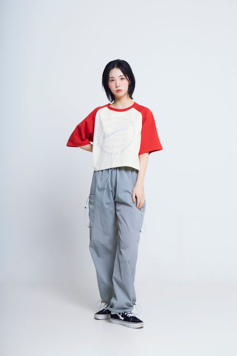 circle print raglan ½T-shirts_red/ivory