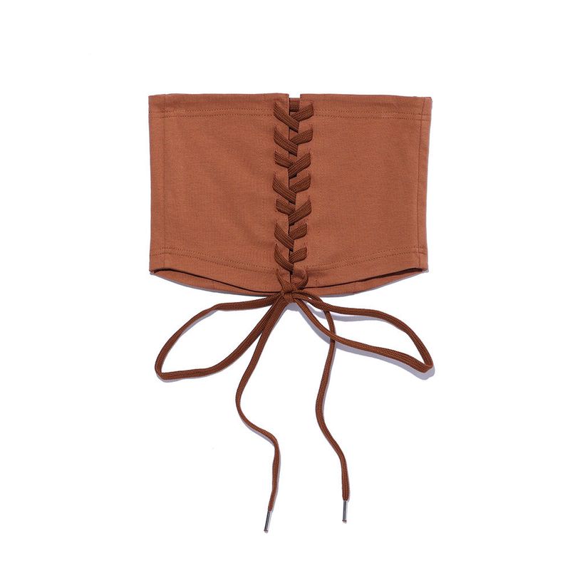 CORSET TUBE TOP BROWN