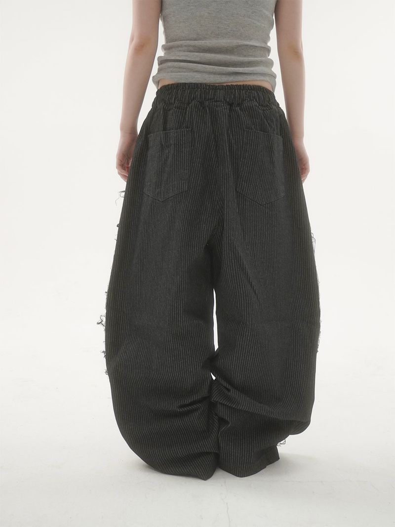 City line stripe denim pants -2C