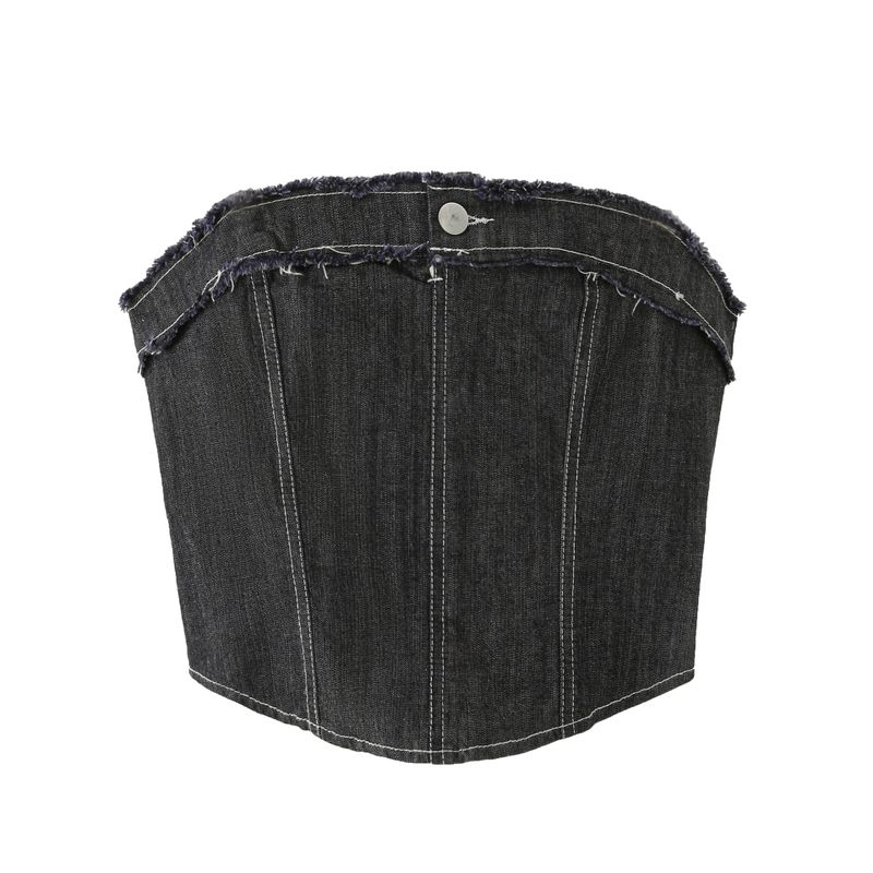 Cozy&Kitsch（コージーアンドキッチ）の「Marlow Raw Edge Denim Corset Top（Tops）」