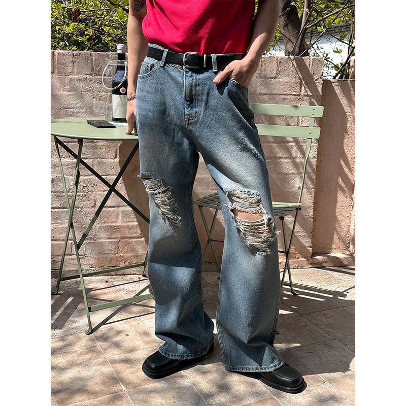 [Unisex] Tin washing boots cut denim pants