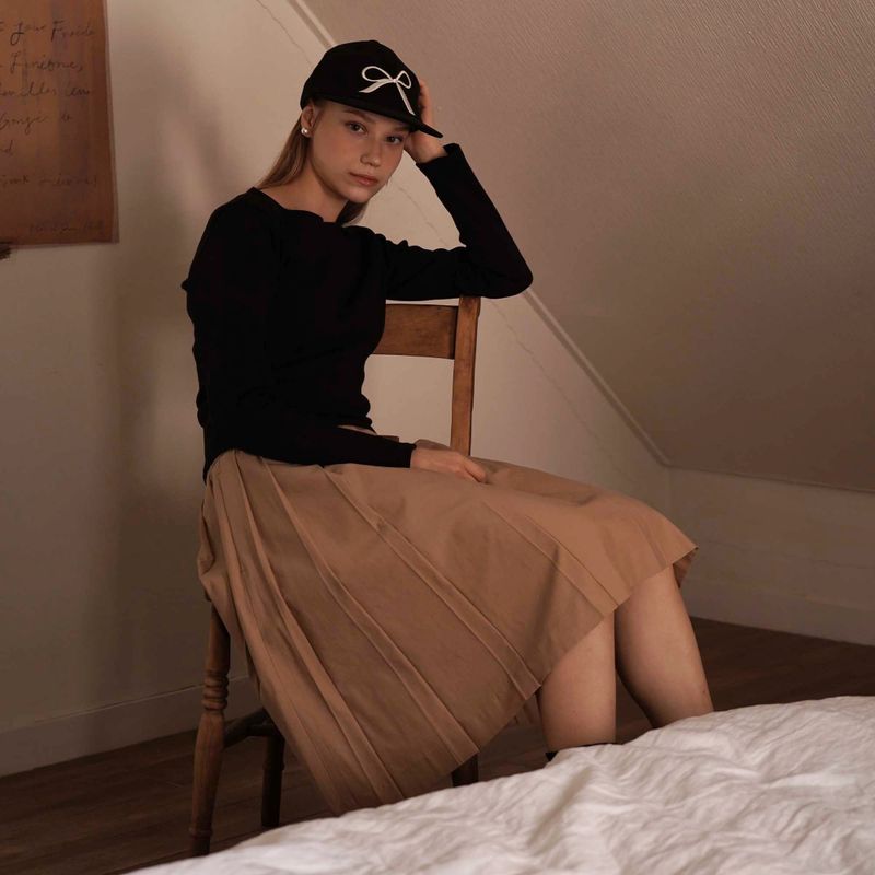 Black Boatneck Top
