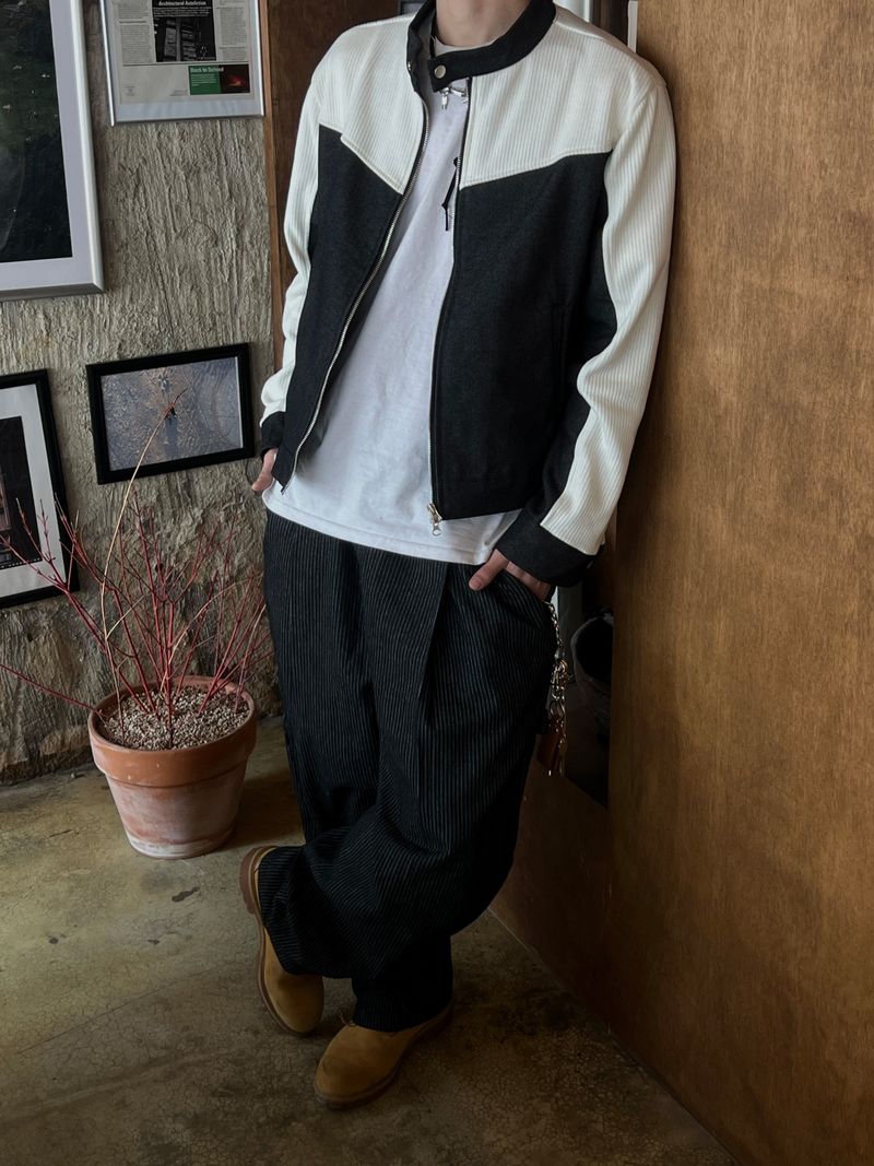 Sonic Color Block Biker Jacket (2 Colors)