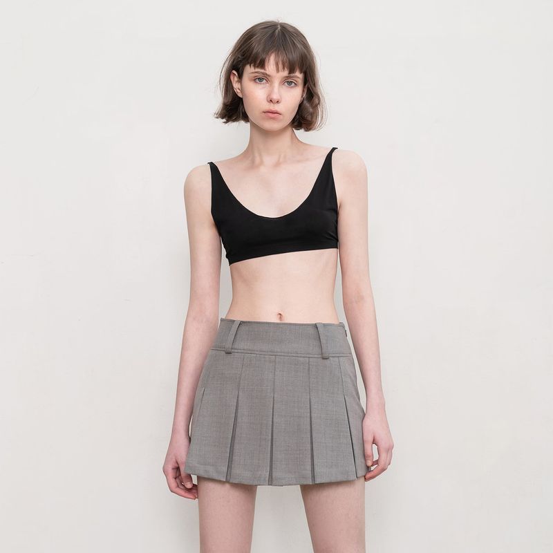 THEOHYOU（ザオユ）の「BASIC PLEATS SKIRT (GREY)（Skirts）」