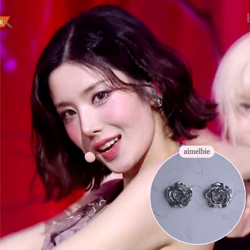 [IVE Yujin Piercing] Metal Rose Piercing - Silver Color