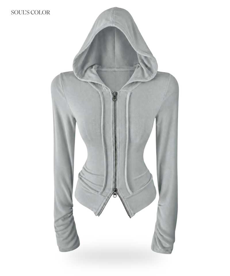 Miu Slim Hood Zip Up (3color)