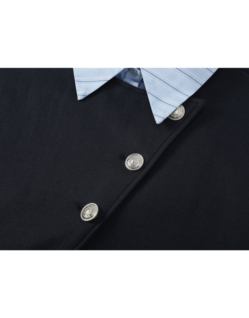 Jennifer Silver Button Point Shirt Sweatshirt