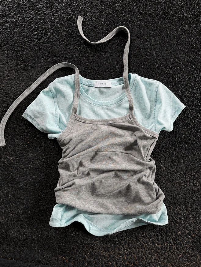 Halter ballet layered top