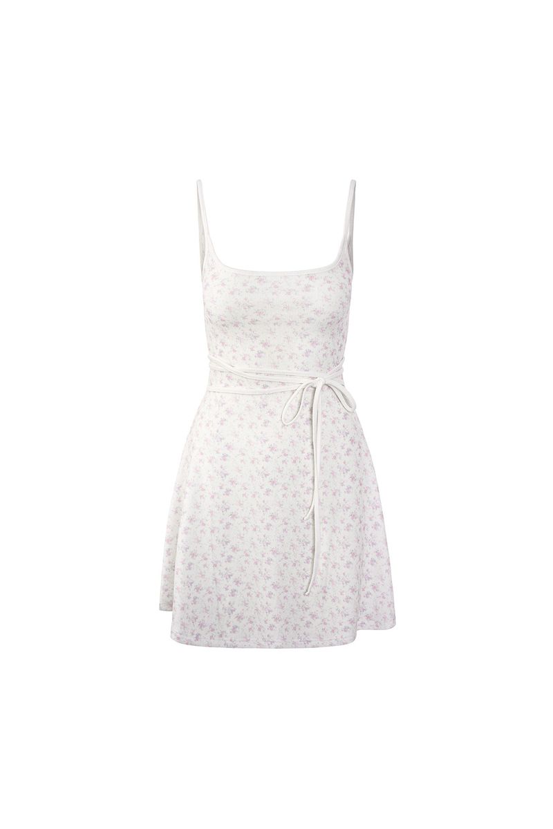 Flower strap mini dress(PINK)