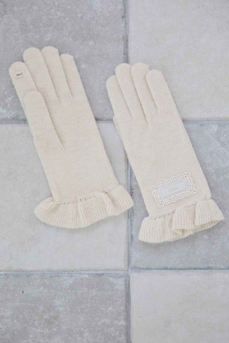 Orb frilly gloves (soft ivory)