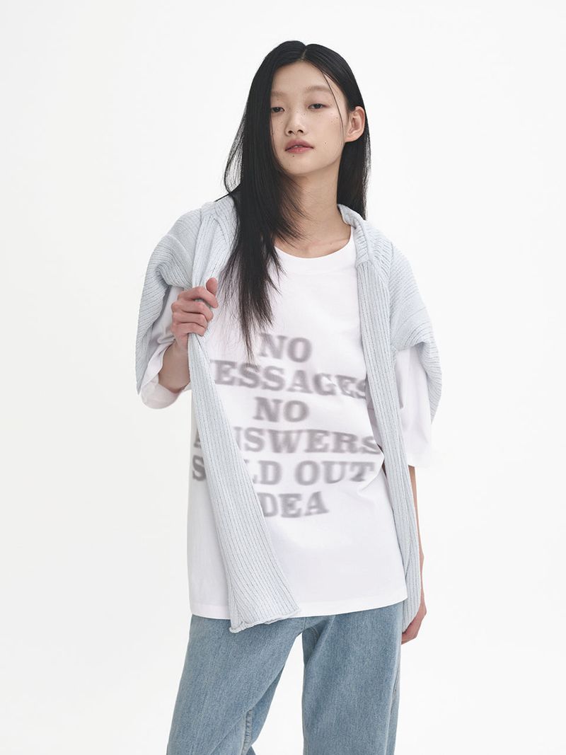 Slogan Blur Print Short Sleeve T-Shirt