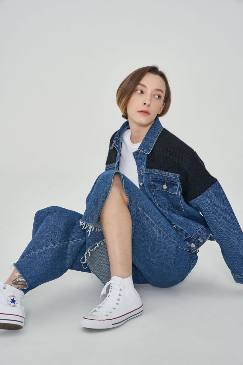 KNIT DENIM JACKET [6653]