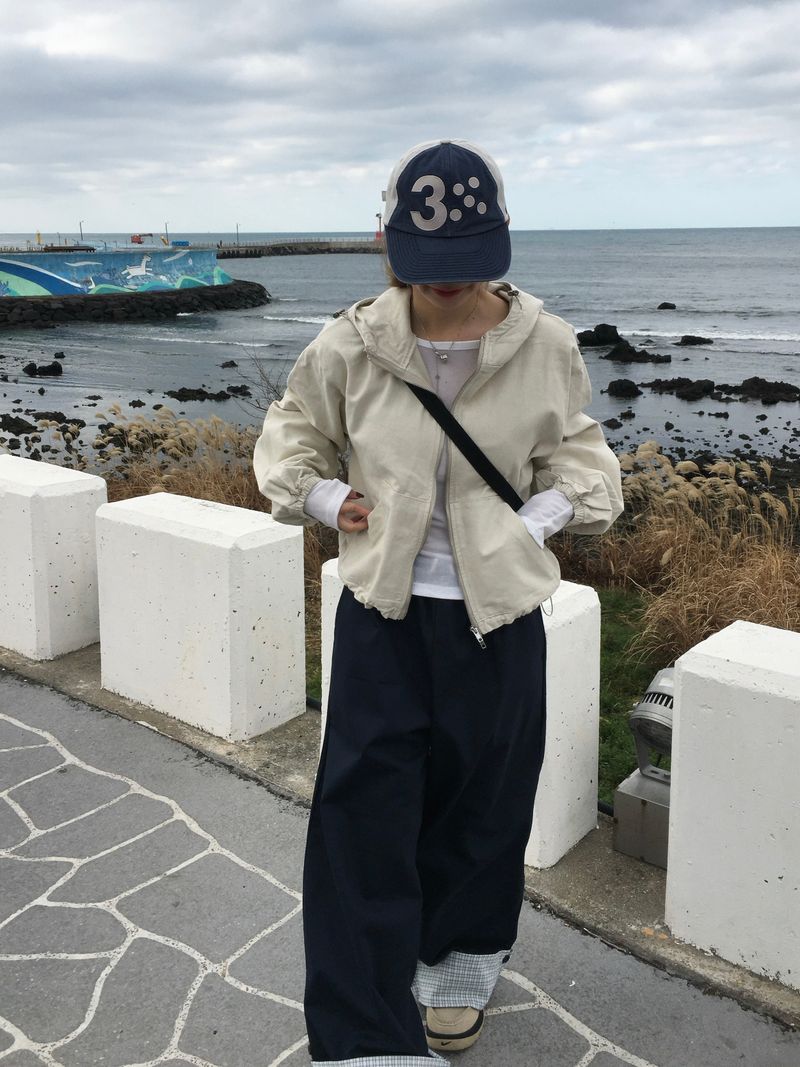 Checky Button Roll-up Wide Pants (2c)