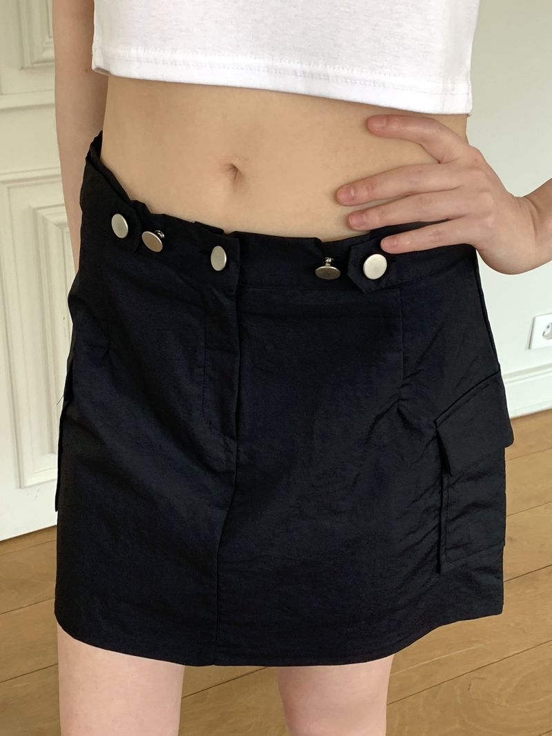 Naing Bijo Pocket Cargo Nylon Mini Skirt