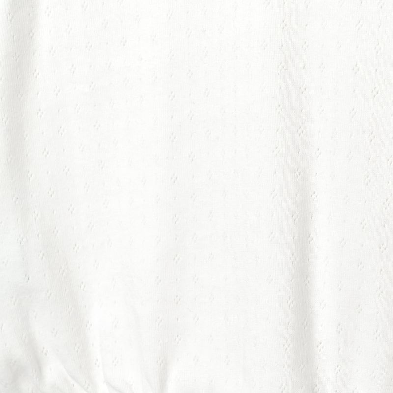LACE HEM LONG SLEEVE TEE, WHITE