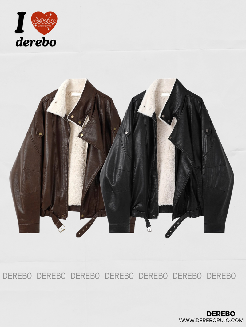 dereborujo（ドレボルゾー）の「オールドマネー スタンド オールタイム レザージャケット (Winter Fleece)（ジャケット/アウター）」