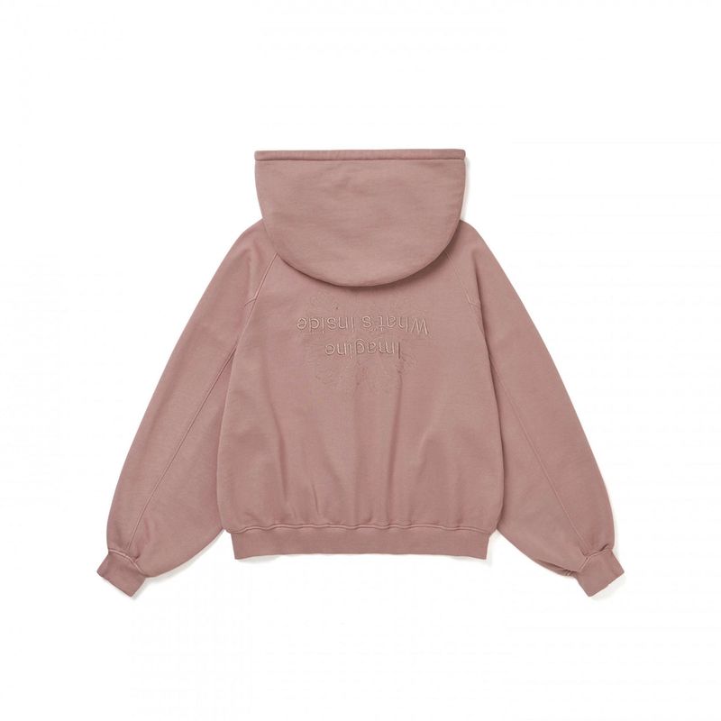 FLOWER EMABROIDER OVER FIT HOODIE