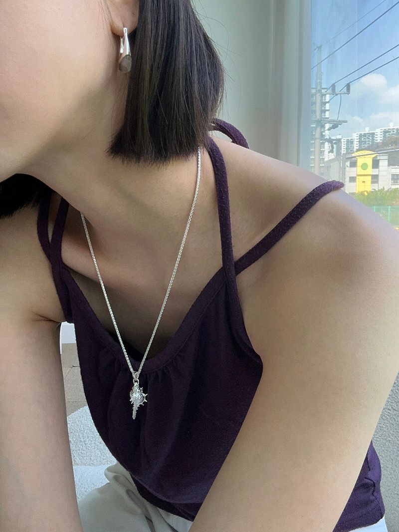 [925silver] Top shell necklace