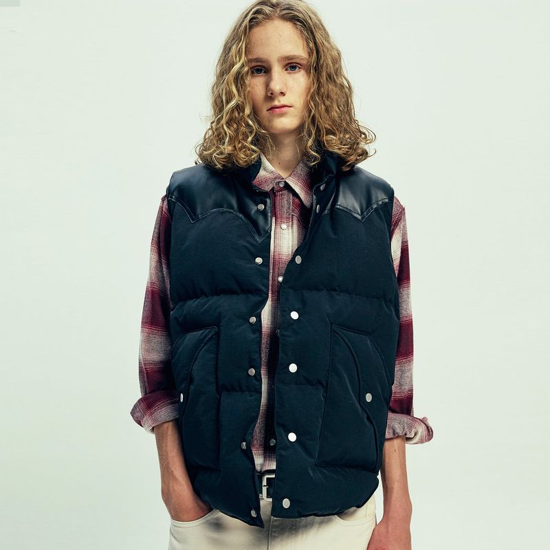 70s wyo padded ski vest black