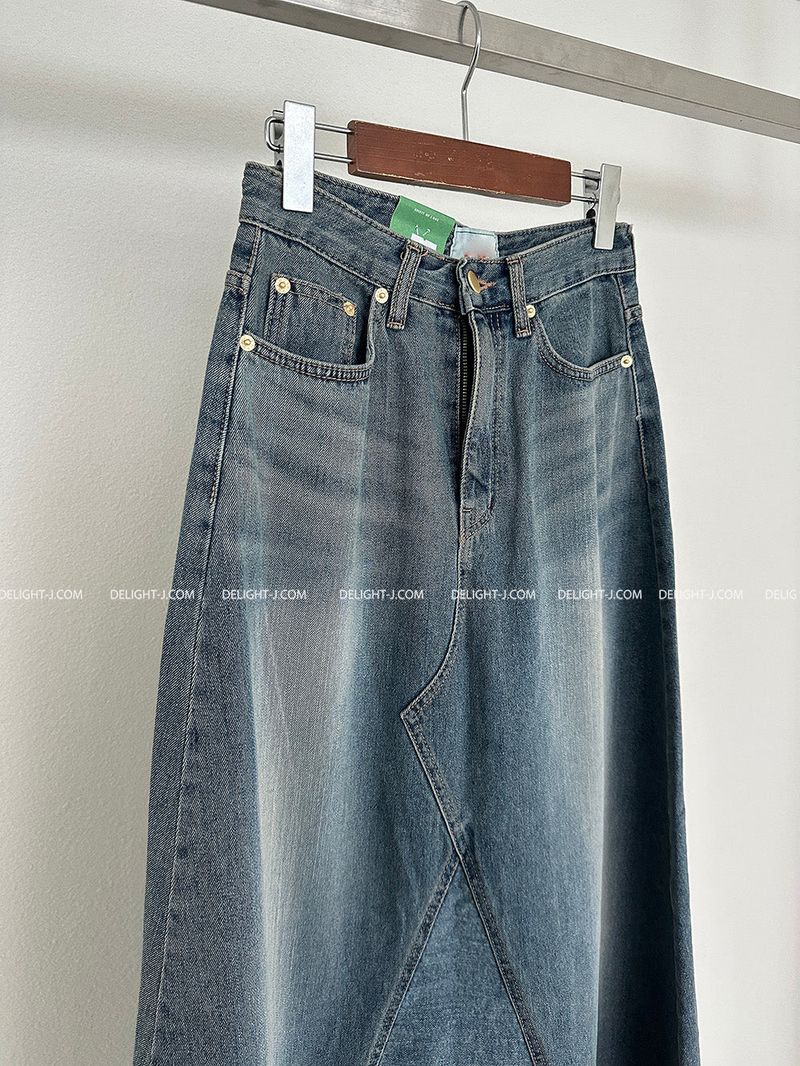 Denim Maxi Long Skirt