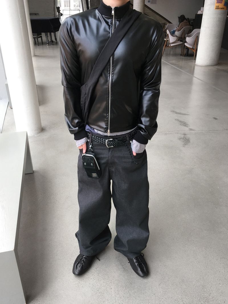 No.1614 leather jersey ZIP-UP