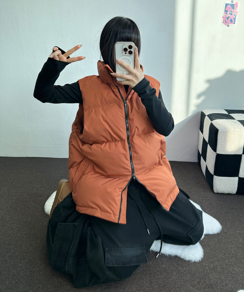 BIG WIDE OVER PADDING VEST🧡💛🖤 - 3 COLORS