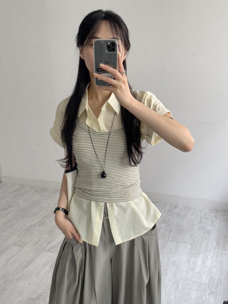 INCHANT ME（インチャントミー）の「Lollipop Stripe Halter Neck Sleeveless（Tops）」